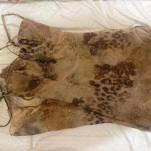 House of CB Taupe Mesh Corset Dress